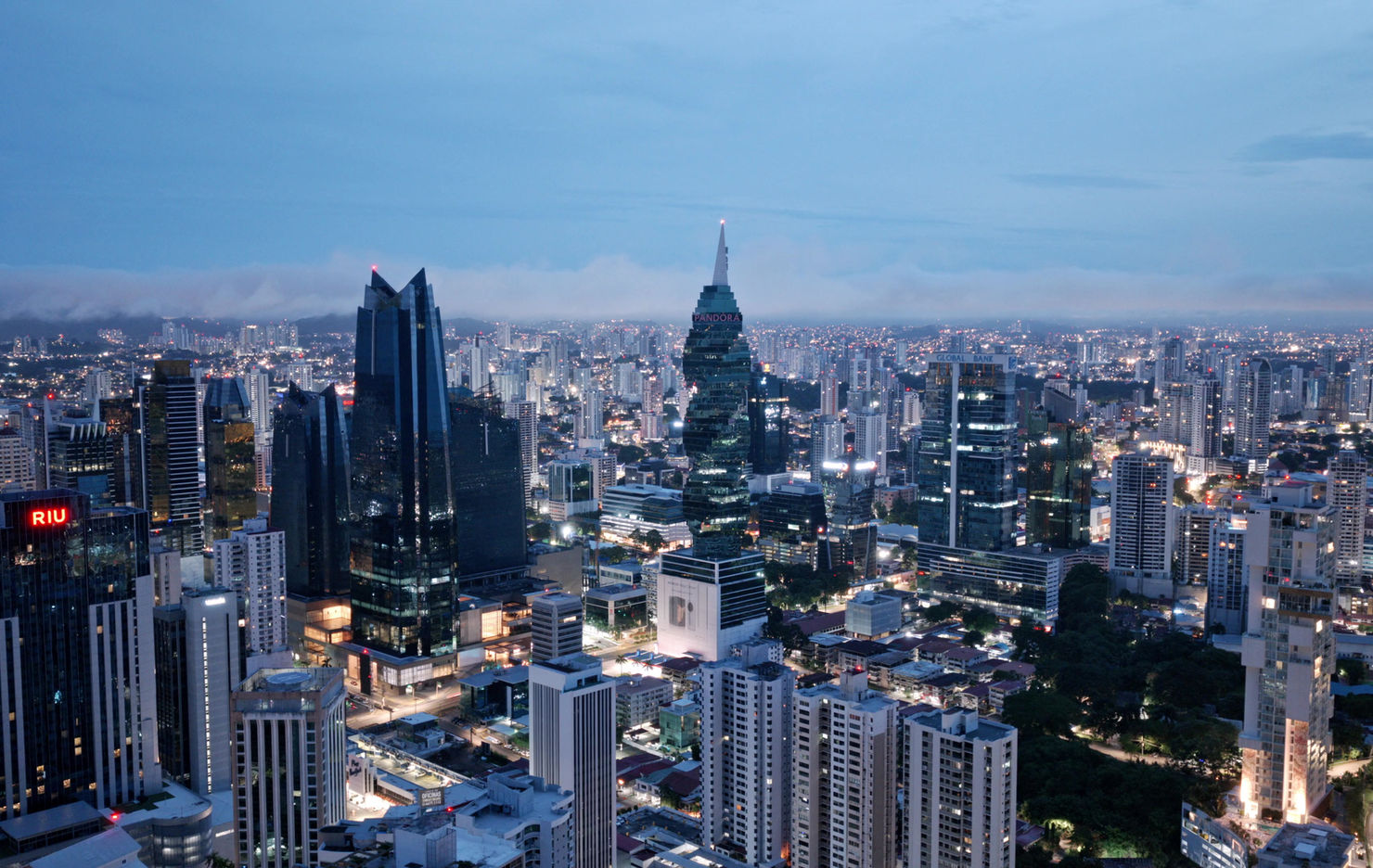 Panama City skyline viewed from above